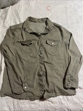 Ladies Silver Snap Long Sleeve Shirt - Size L